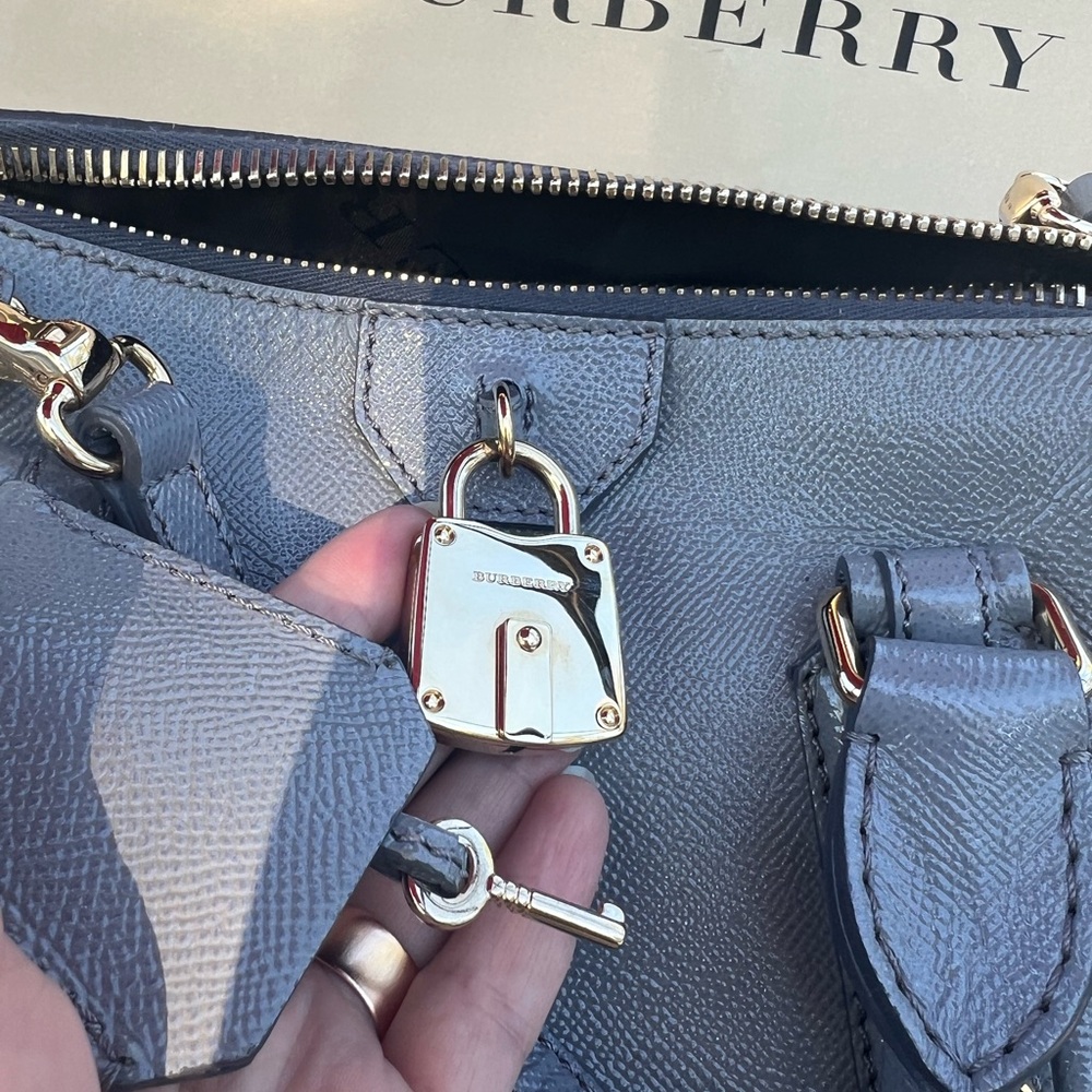 Burberry gray limited edition Leather Handbag - Picture 2 of 6